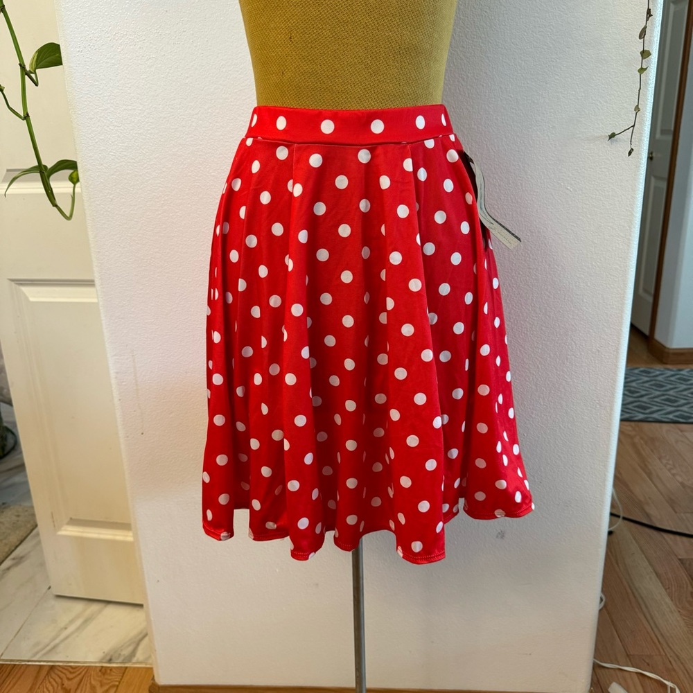 Vintage . New. Leo’s dancewear Red Polka Dot Print Skirt